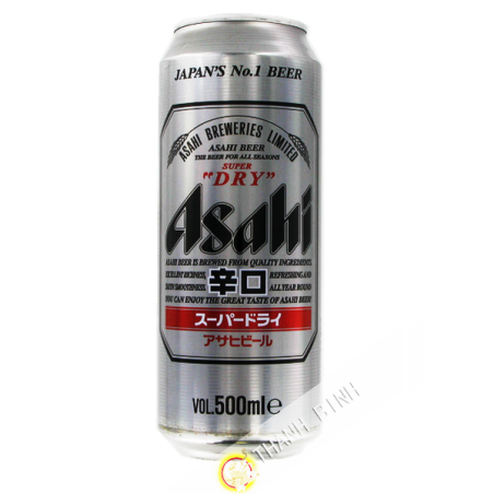 La cerveza Asahi Super Dry en una lata de 500ml Japón