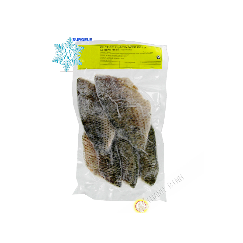 Tilapia fillet with skin EXOSTAR 500g Vietnam - SURGELES Tilapia fillet with skin EXOSTAR 500g Vietnam - SURGELES