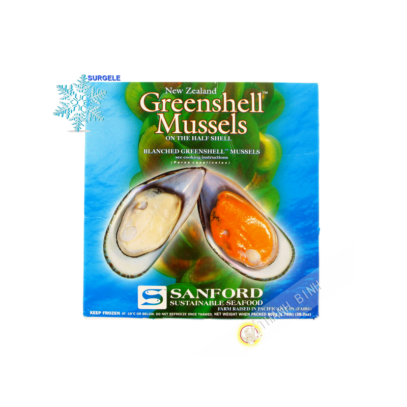 Cozze 1/2 guscio di SANFORD 800g NUOVA ZELANDA - SURGELES Cozze 1/2 guscio di SANFORD 800g NUOVA ZELANDA - SURGELES