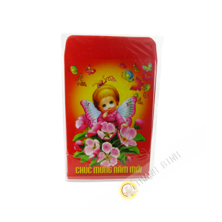 Enveloppe rouge 10pcs PM 6,5x10cm Vietnam