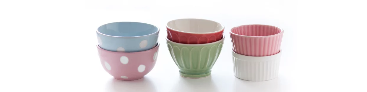 Exotic Asian plates, bowls, cups
